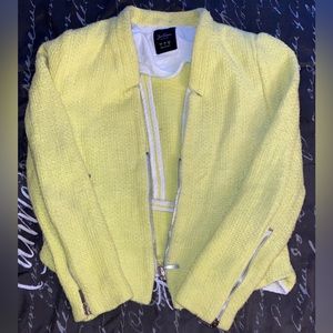 Yellow blazer half zip